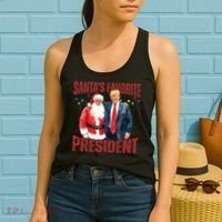 SantaS Favorite President Trump Christmas Santa Hat Women's Tank Top thumb 2