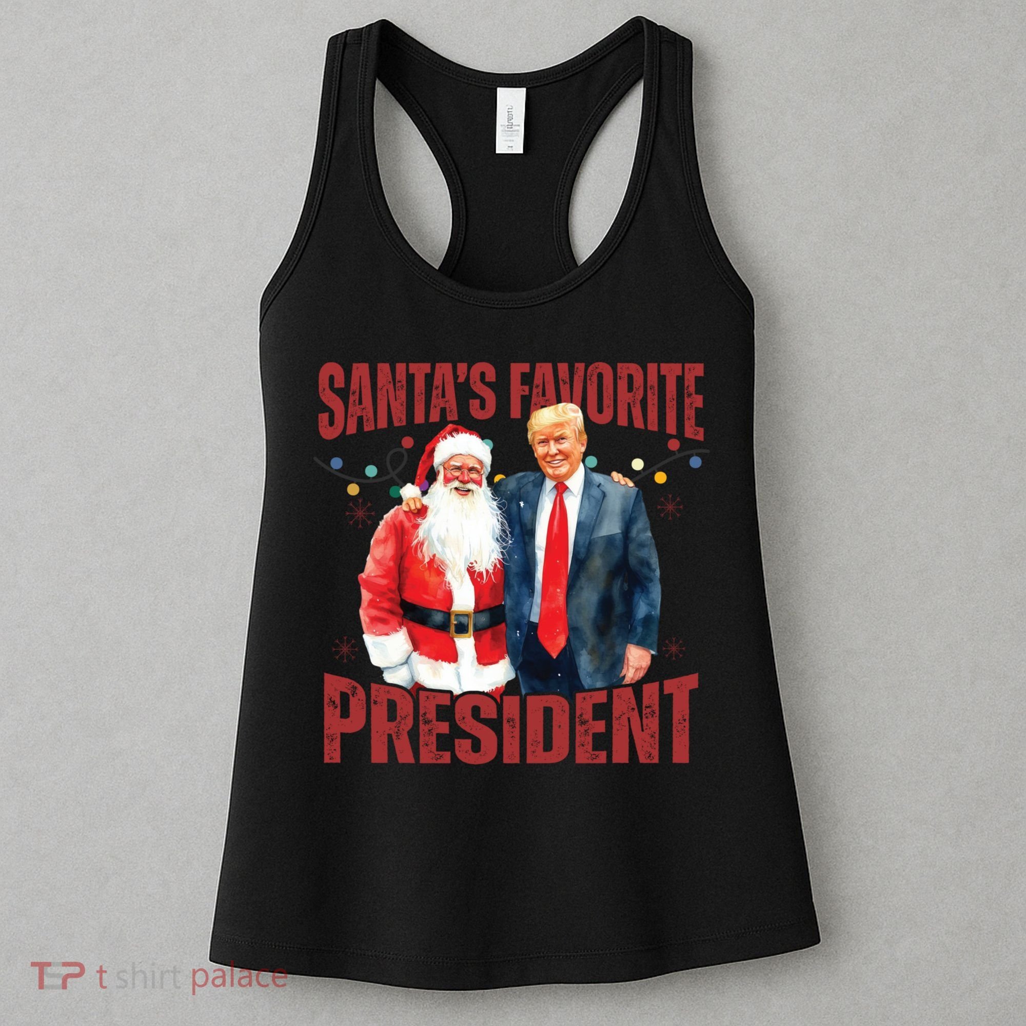 SantaS Favorite President Trump Christmas Santa Hat Women's Tank Top