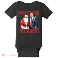 SantaS Favorite President Trump Christmas Santa Hat Baby Bodysuit thumb 0