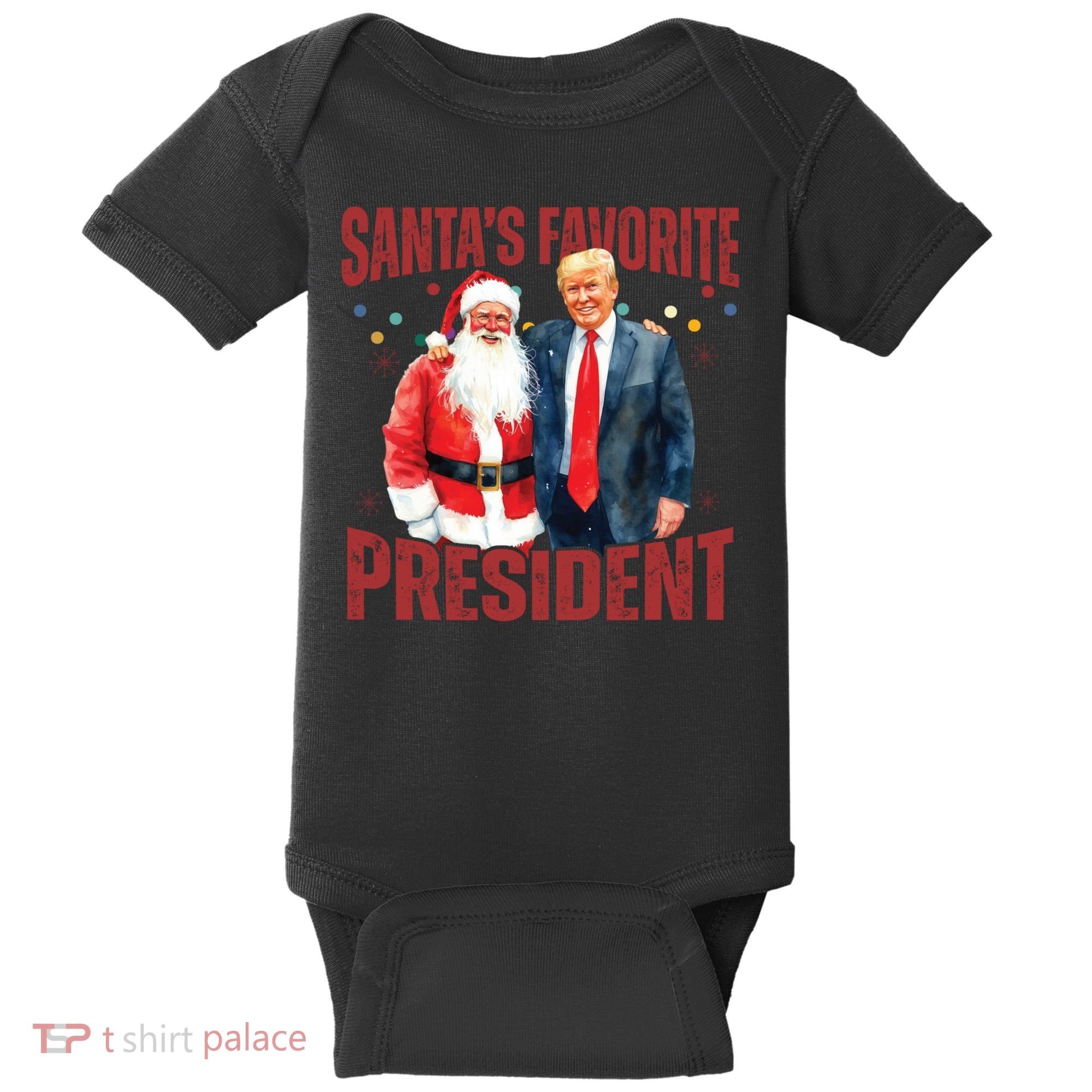 SantaS Favorite President Trump Christmas Santa Hat Baby Bodysuit