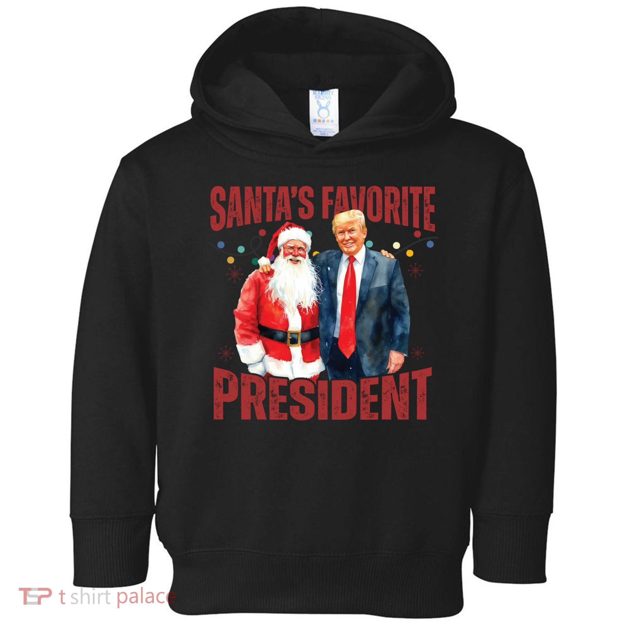 SantaS Favorite President Trump Christmas Santa Hat Toddler Hoodie
