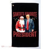 SantaS Favorite President Trump Christmas Santa Hat Golf Towel thumb 0