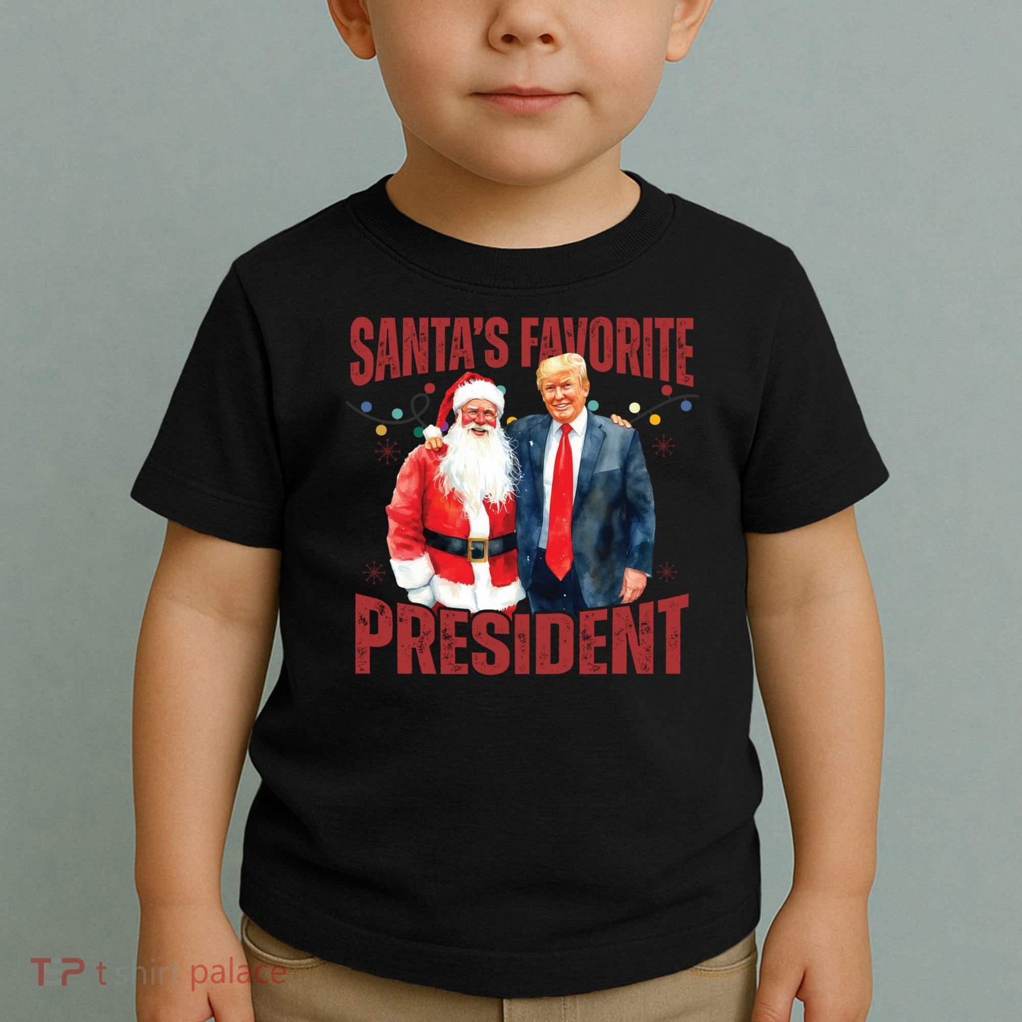 SantaS Favorite President Trump Christmas Santa Hat Toddler T-Shirt
