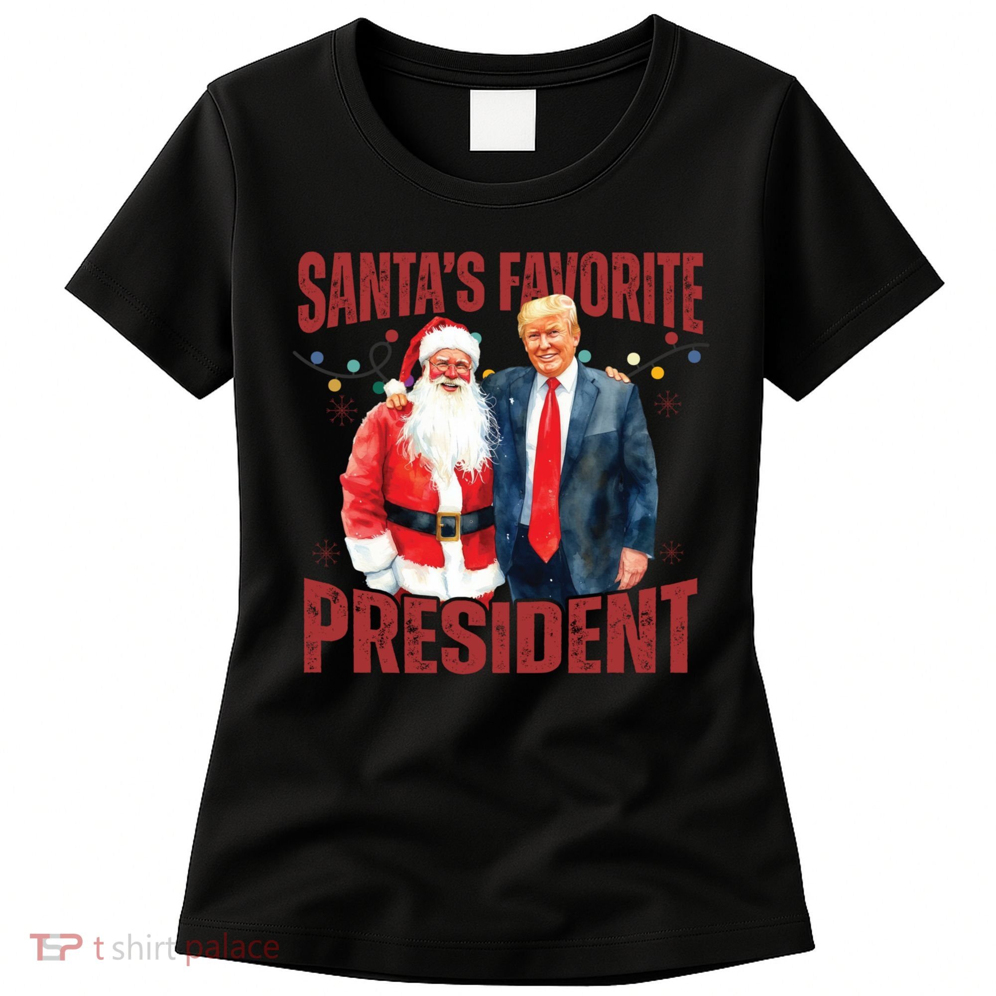 SantaS Favorite President Trump Christmas Santa Hat Women's T-Shirt