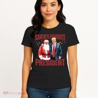 SantaS Favorite President Trump Christmas Santa Hat Women's T-Shirt thumb 4
