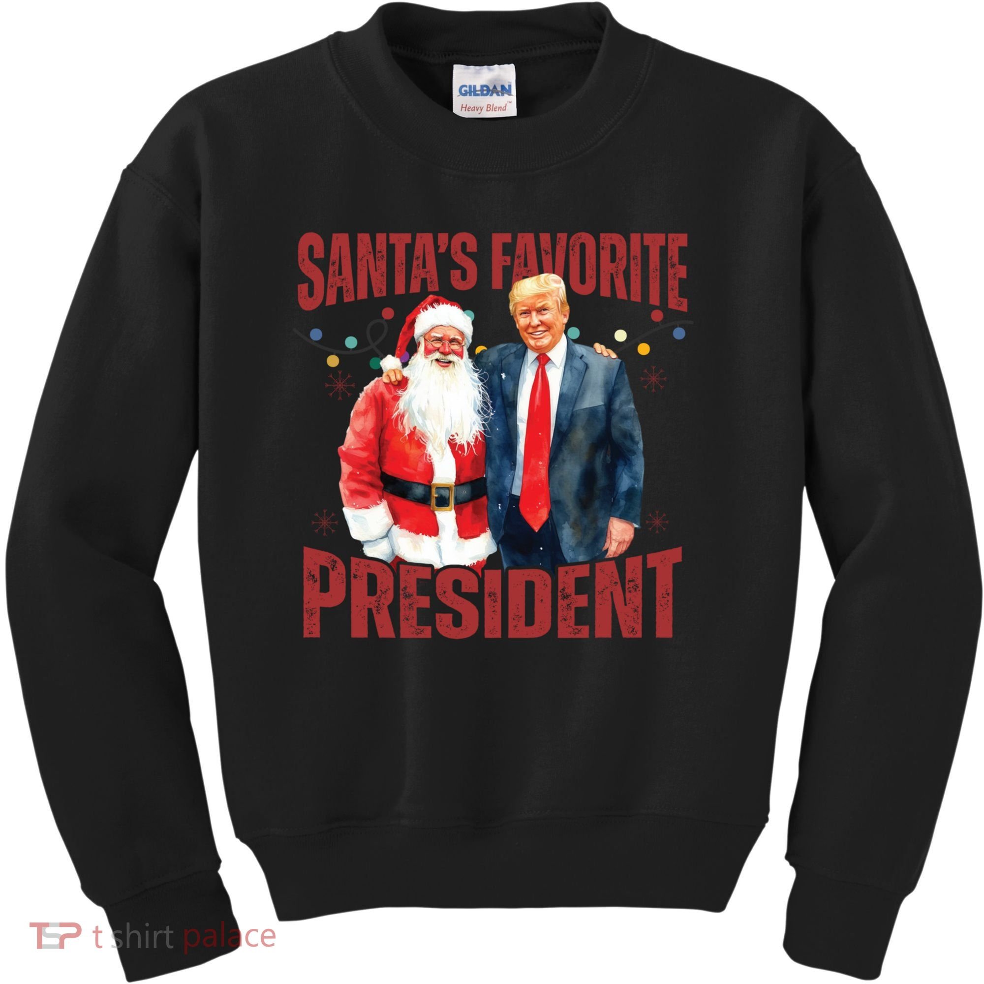 SantaS Favorite President Trump Christmas Santa Hat Kids Sweatshirt