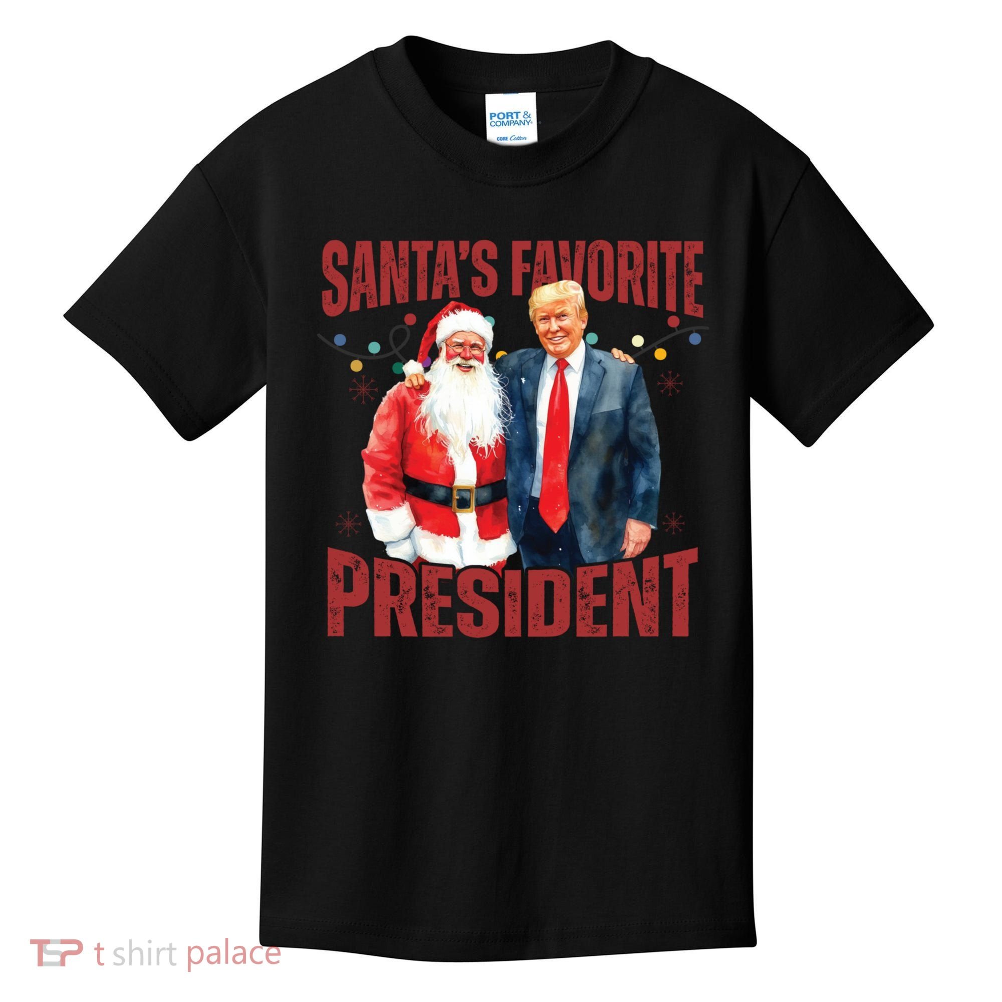 SantaS Favorite President Trump Christmas Santa Hat Kids T-Shirt