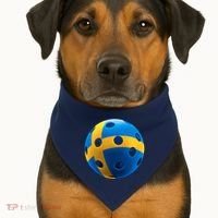 Swedish Flag Pickleball USA-Made Doggie Bandana thumb 1
