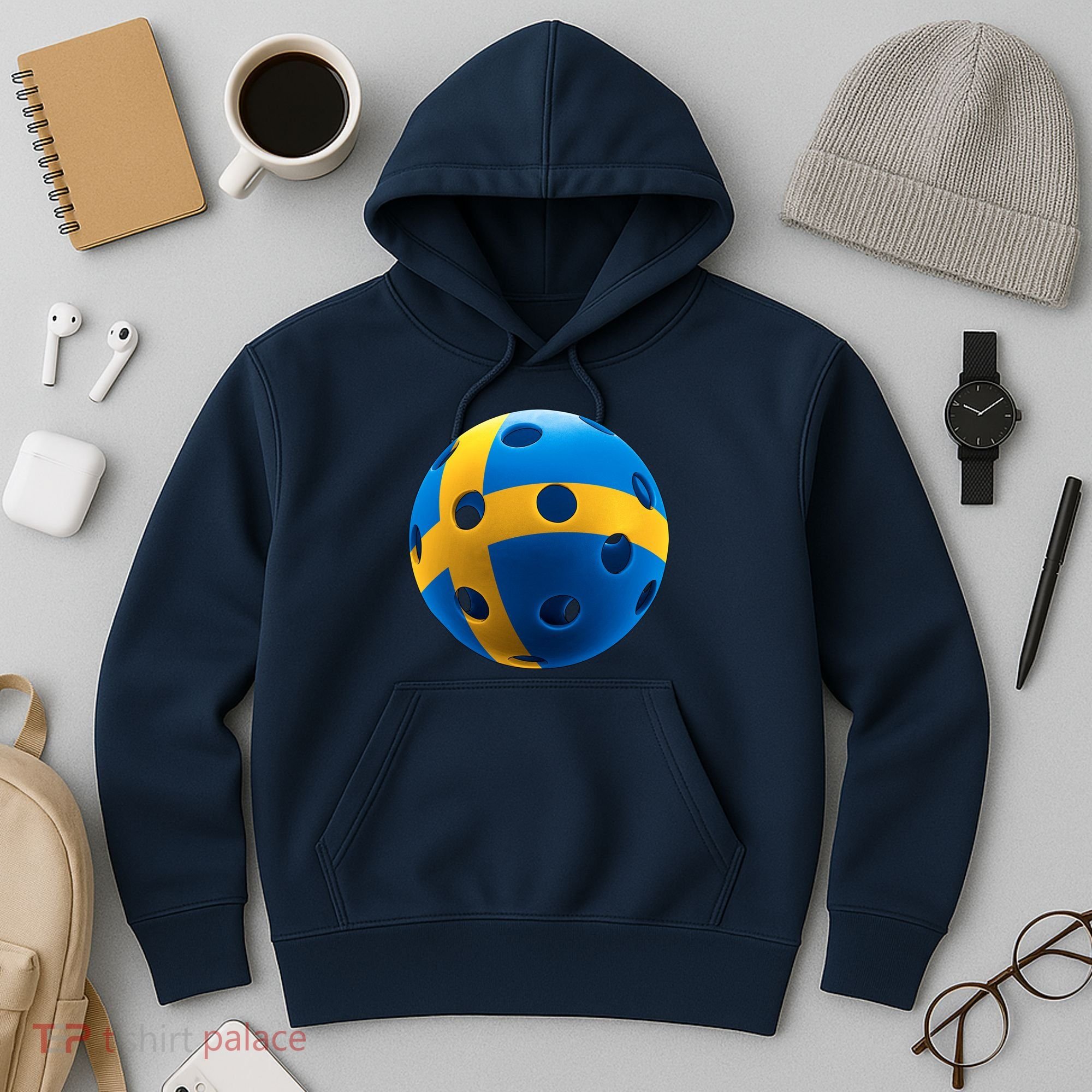 Swedish Flag Pickleball Hoodie