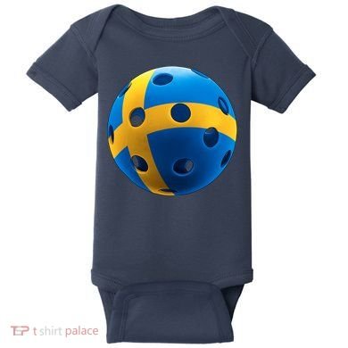 Swedish Flag Pickleball Baby Bodysuit