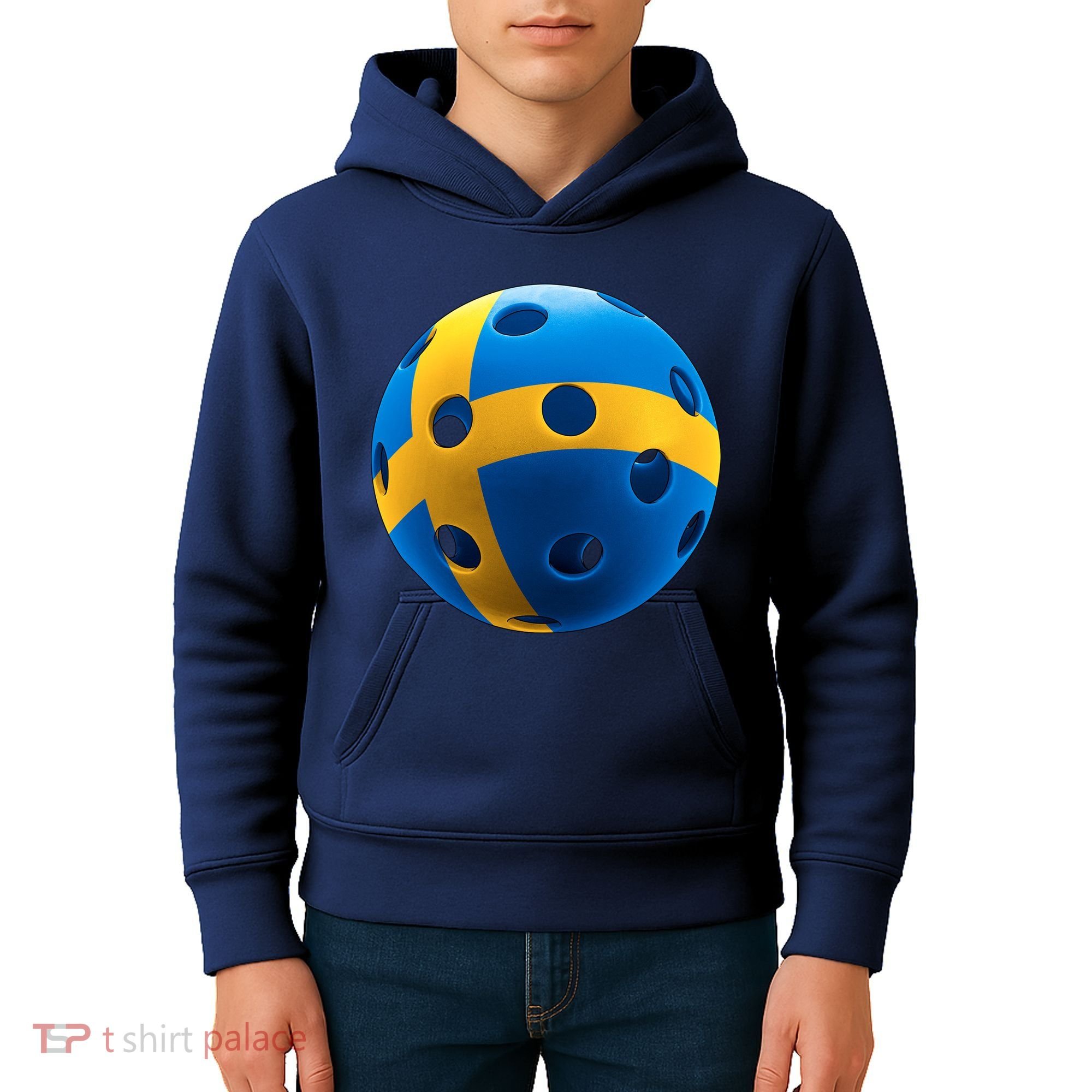 Swedish Flag Pickleball Kids Hoodie