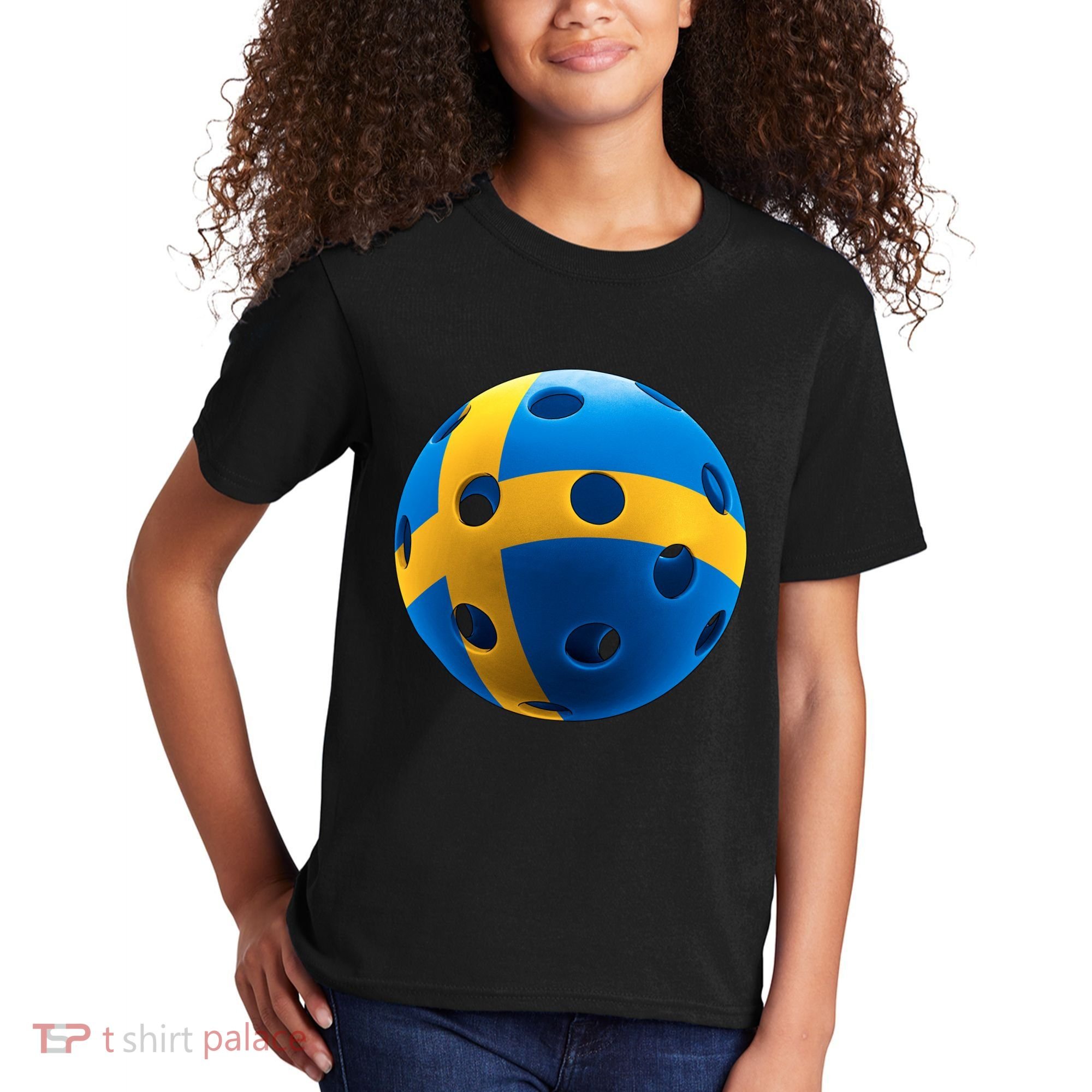 Swedish Flag Pickleball Kids T-Shirt