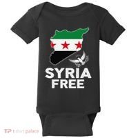 Syria Free Patriotic Syrian Map Liberation Peace Unity Home Baby Bodysuit thumb 0