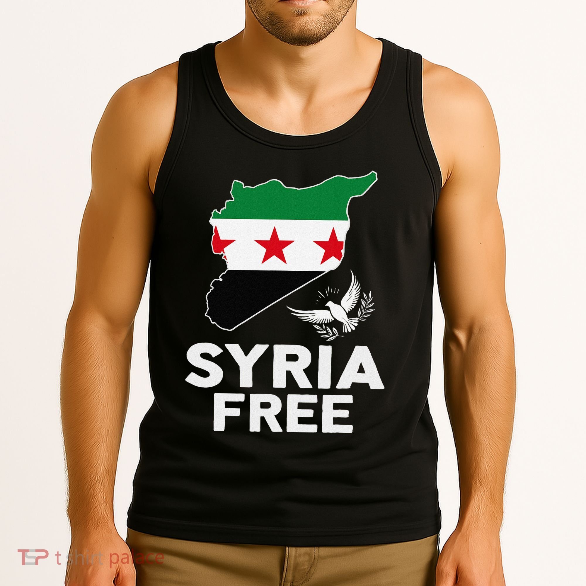 Syria Free Patriotic Syrian Map Liberation Peace Unity Home Tank Top