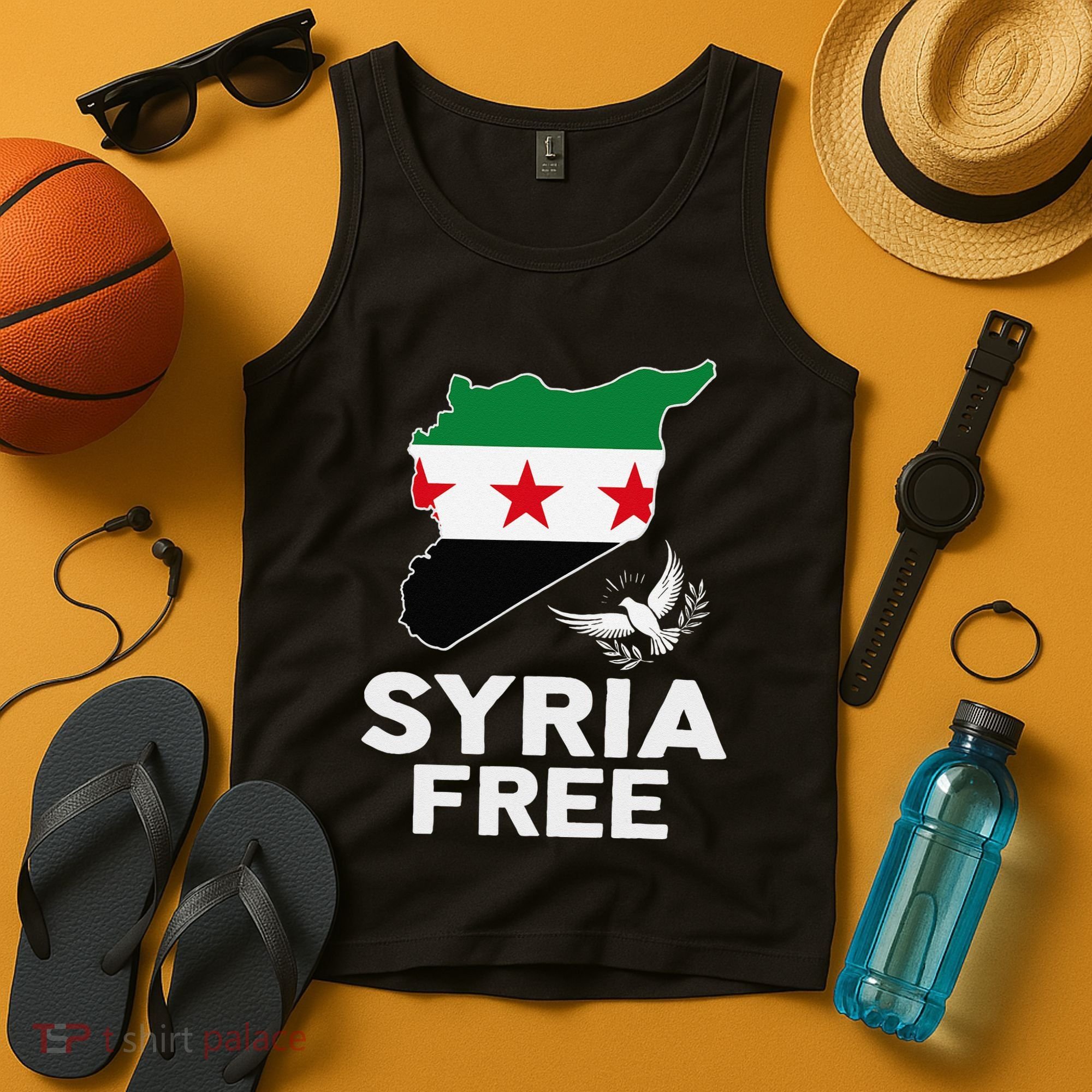 Syria Free Patriotic Syrian Map Liberation Peace Unity Home Tank Top