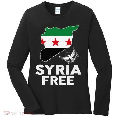 Syria Free Patriotic Syrian Map Liberation Peace Unity Home Women's Long Sleeve Shirt