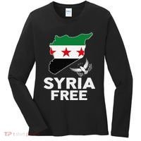 Syria Free Patriotic Syrian Map Liberation Peace Unity Home Women's Long Sleeve Shirt thumb 0