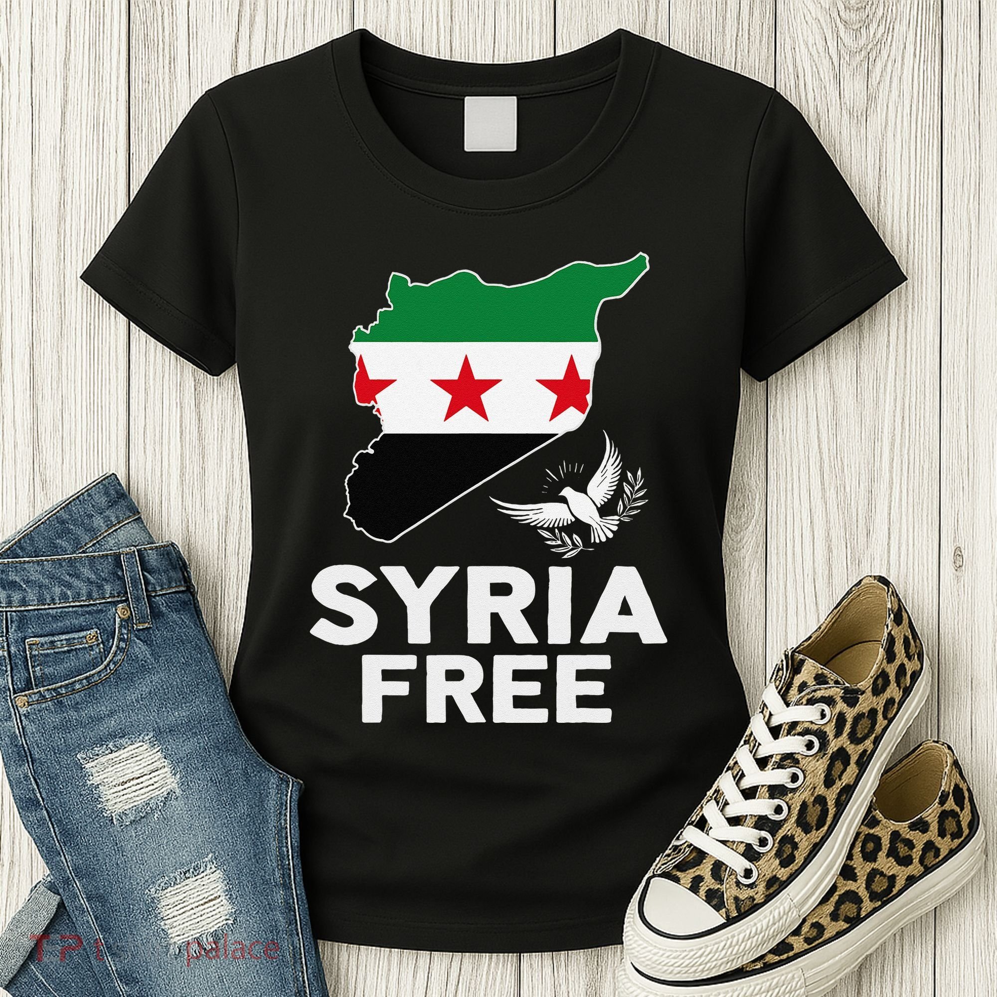 Syria Free Patriotic Syrian Map Liberation Peace Unity Home Women's T-Shirt