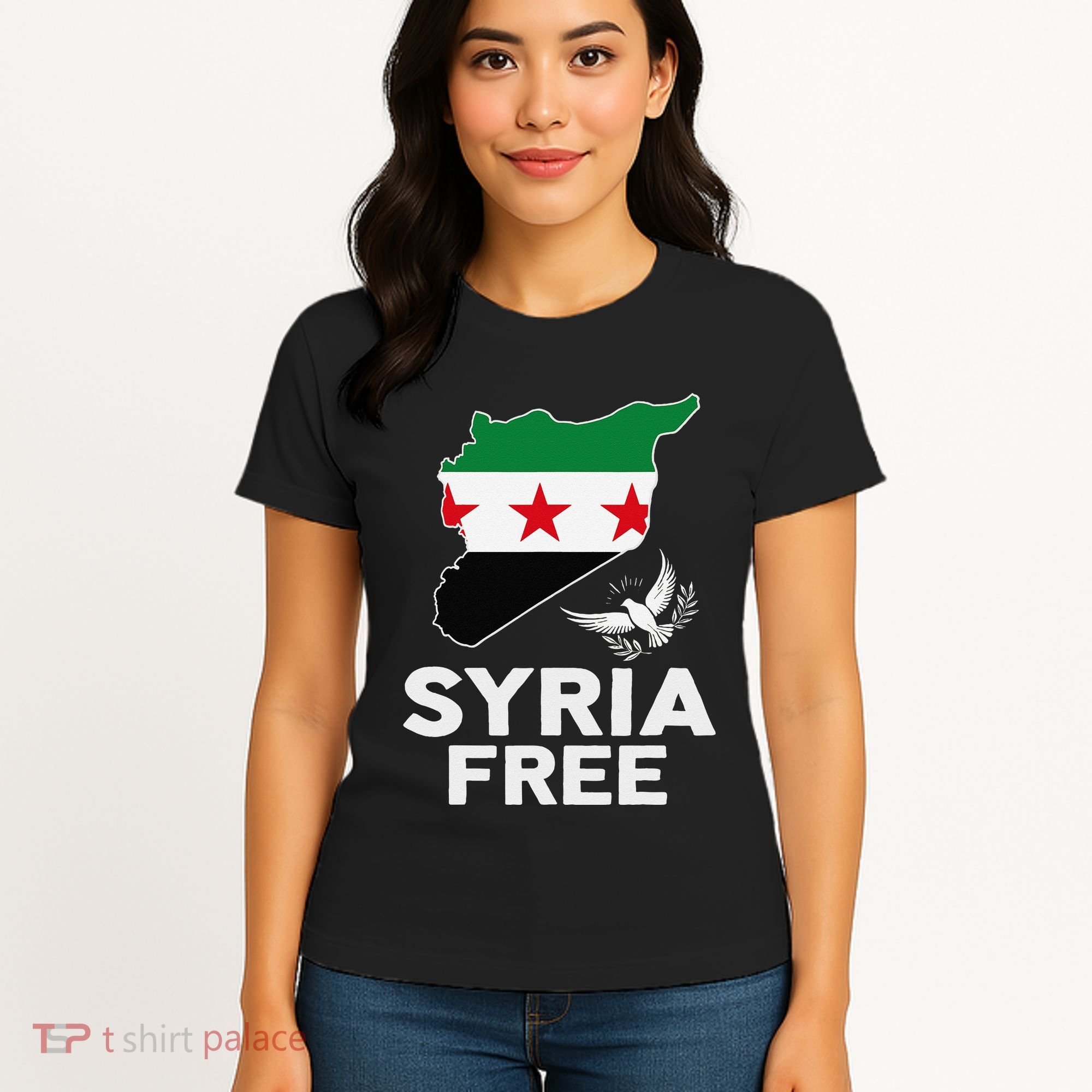 Syria Free Patriotic Syrian Map Liberation Peace Unity Home Women's T-Shirt