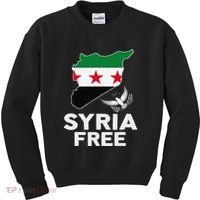 Syria Free Patriotic Syrian Map Liberation Peace Unity Home Kids Sweatshirt thumb 0
