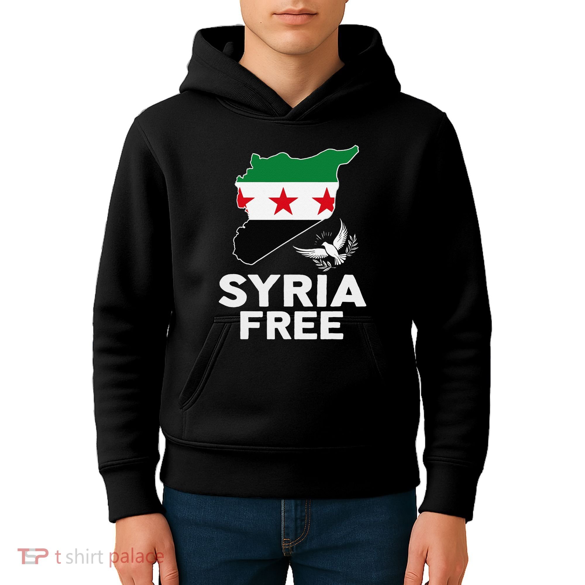 Syria Free Patriotic Syrian Map Liberation Peace Unity Home Kids Hoodie