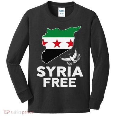 Syria Free Patriotic Syrian Map Liberation Peace Unity Home Kids Long Sleeve Shirt