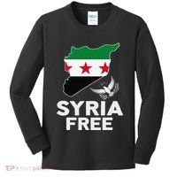 Syria Free Patriotic Syrian Map Liberation Peace Unity Home Kids Long Sleeve Shirt thumb 0