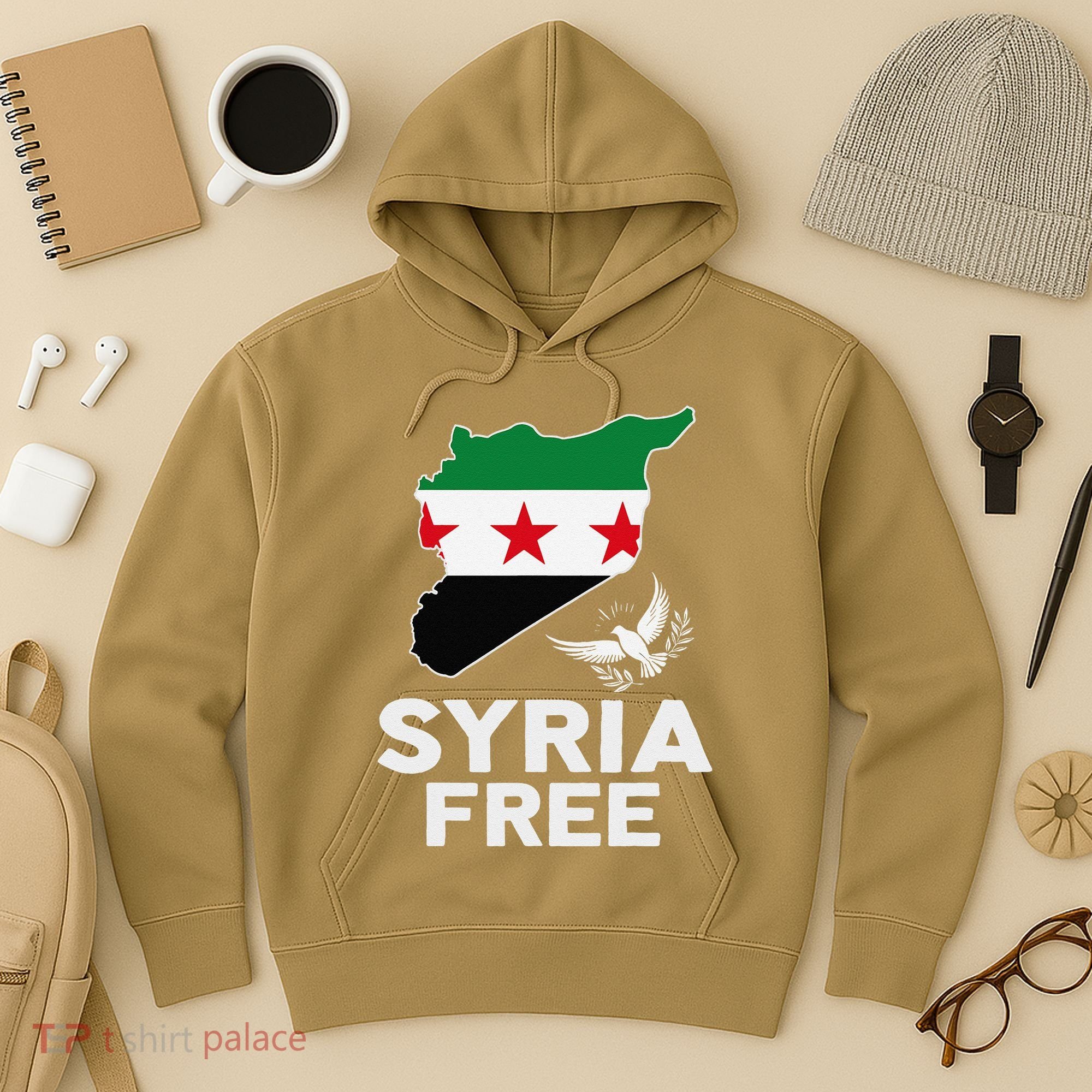 Syria Free Patriotic Syrian Map Liberation Peace Unity Home Hoodie