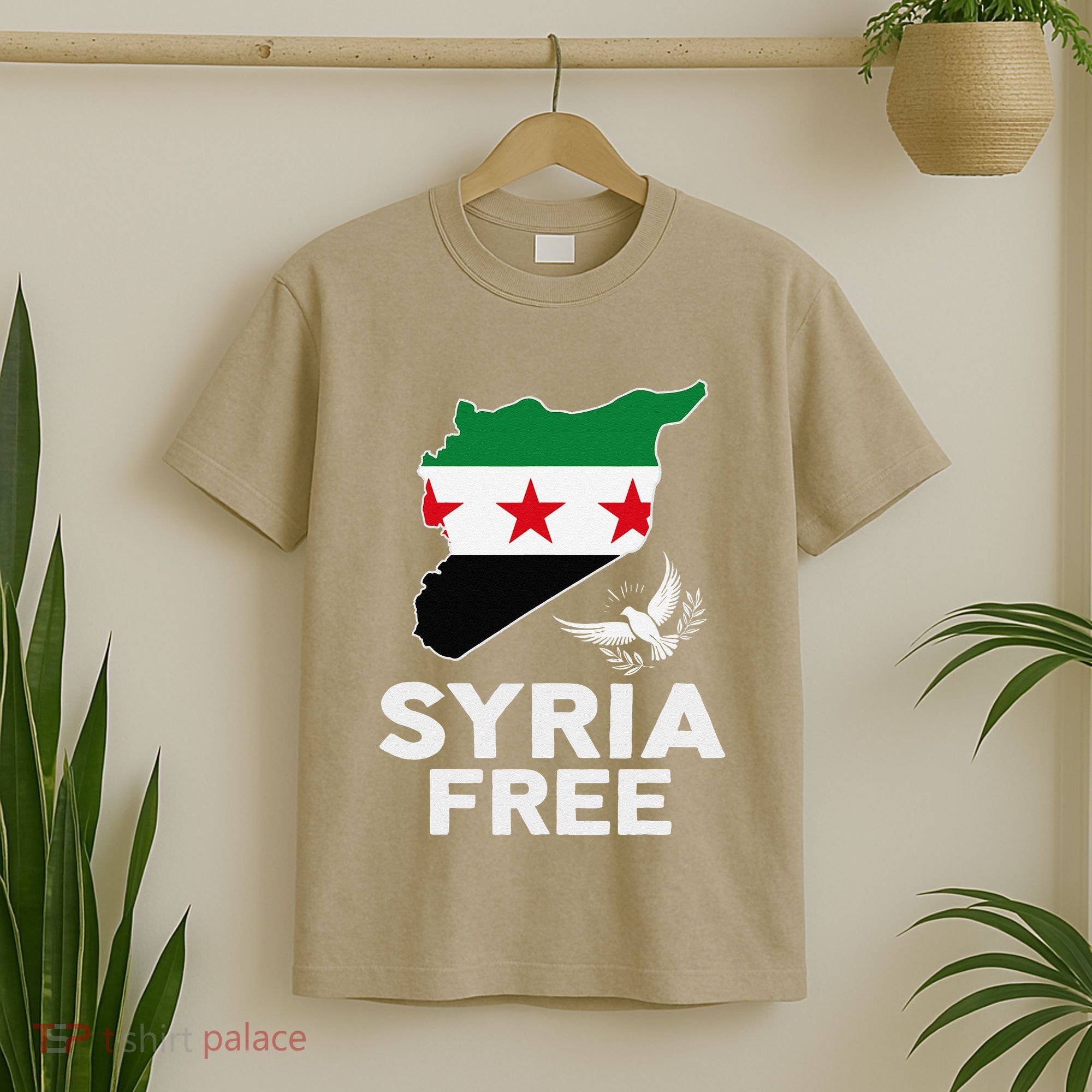 Syria Free Patriotic Syrian Map Liberation Peace Unity Home T-Shirt