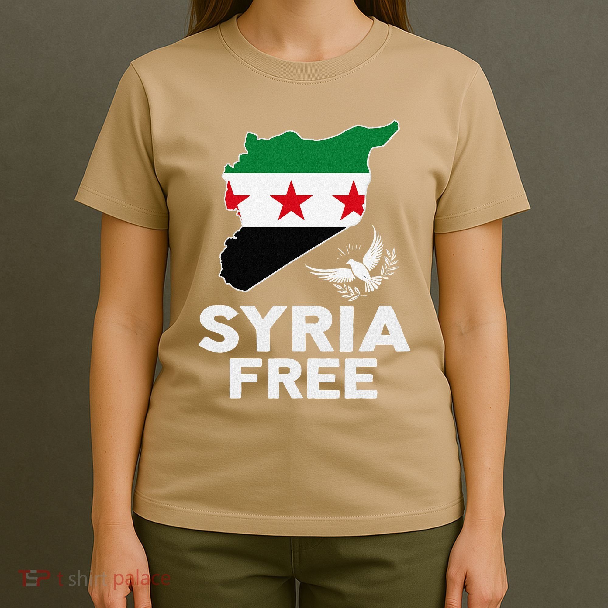 Syria Free Patriotic Syrian Map Liberation Peace Unity Home T-Shirt