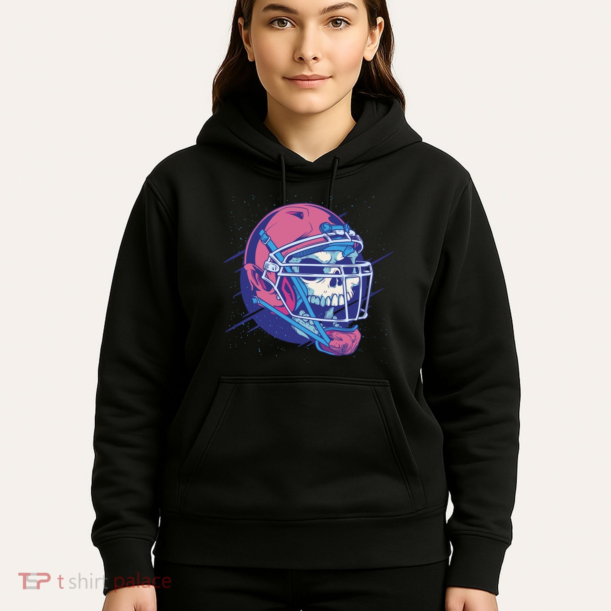Skull Football Player Hoodie