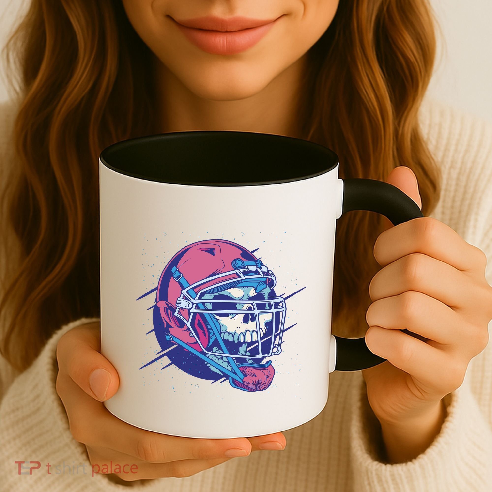 Skull Football Player Coffee Mug