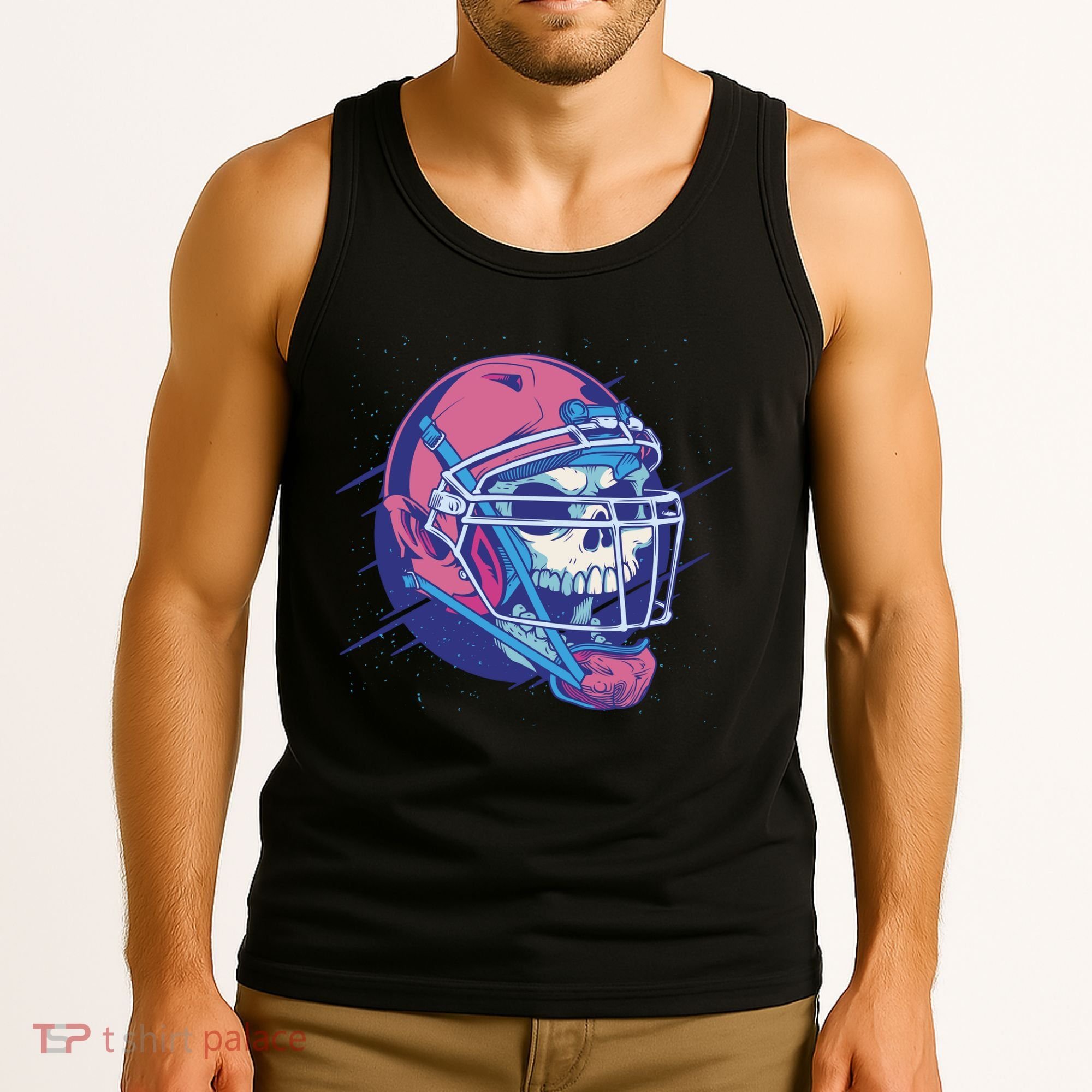 Skull Football Player Tank Top