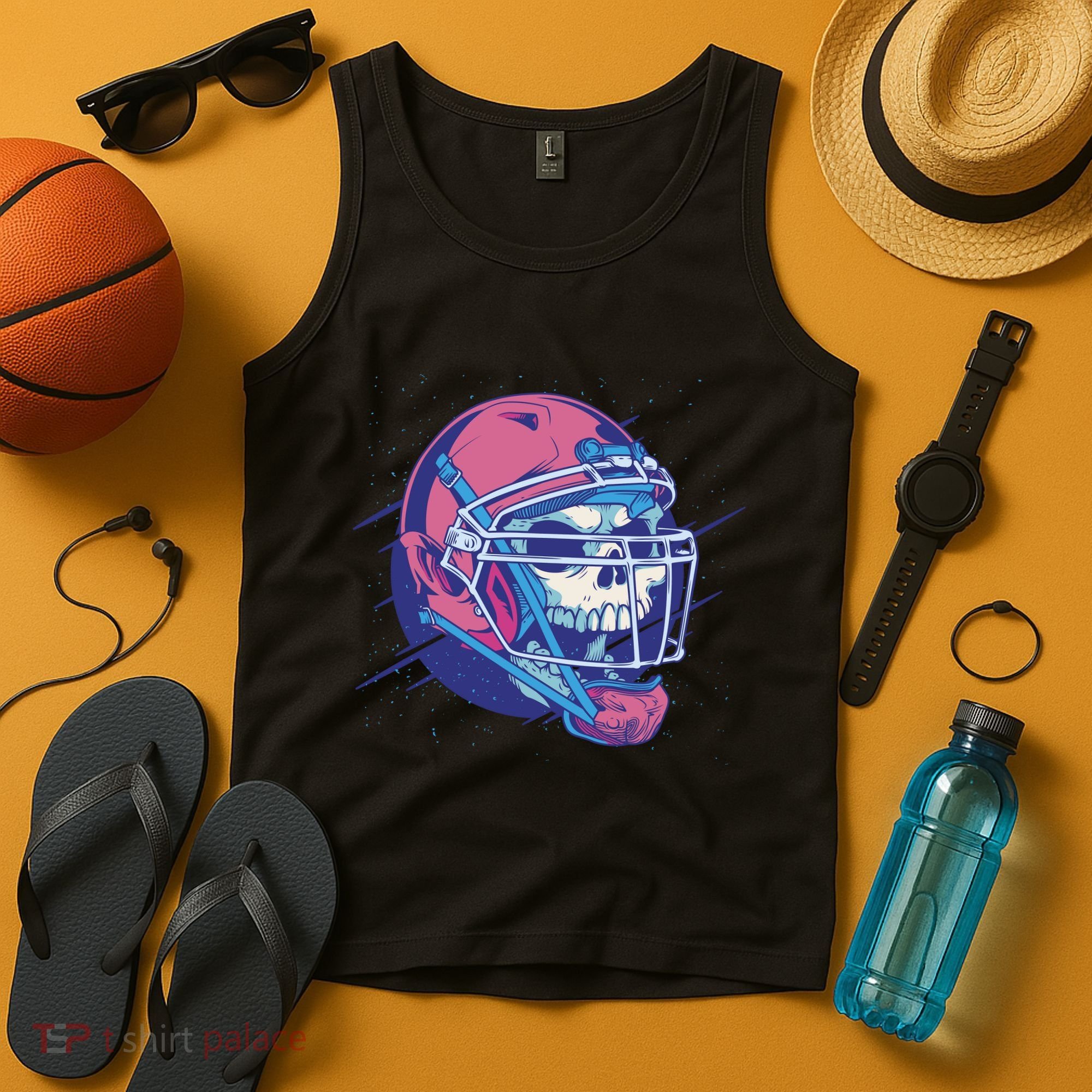 Skull Football Player Tank Top