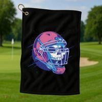 Skull Football Player Golf Towel thumb 1