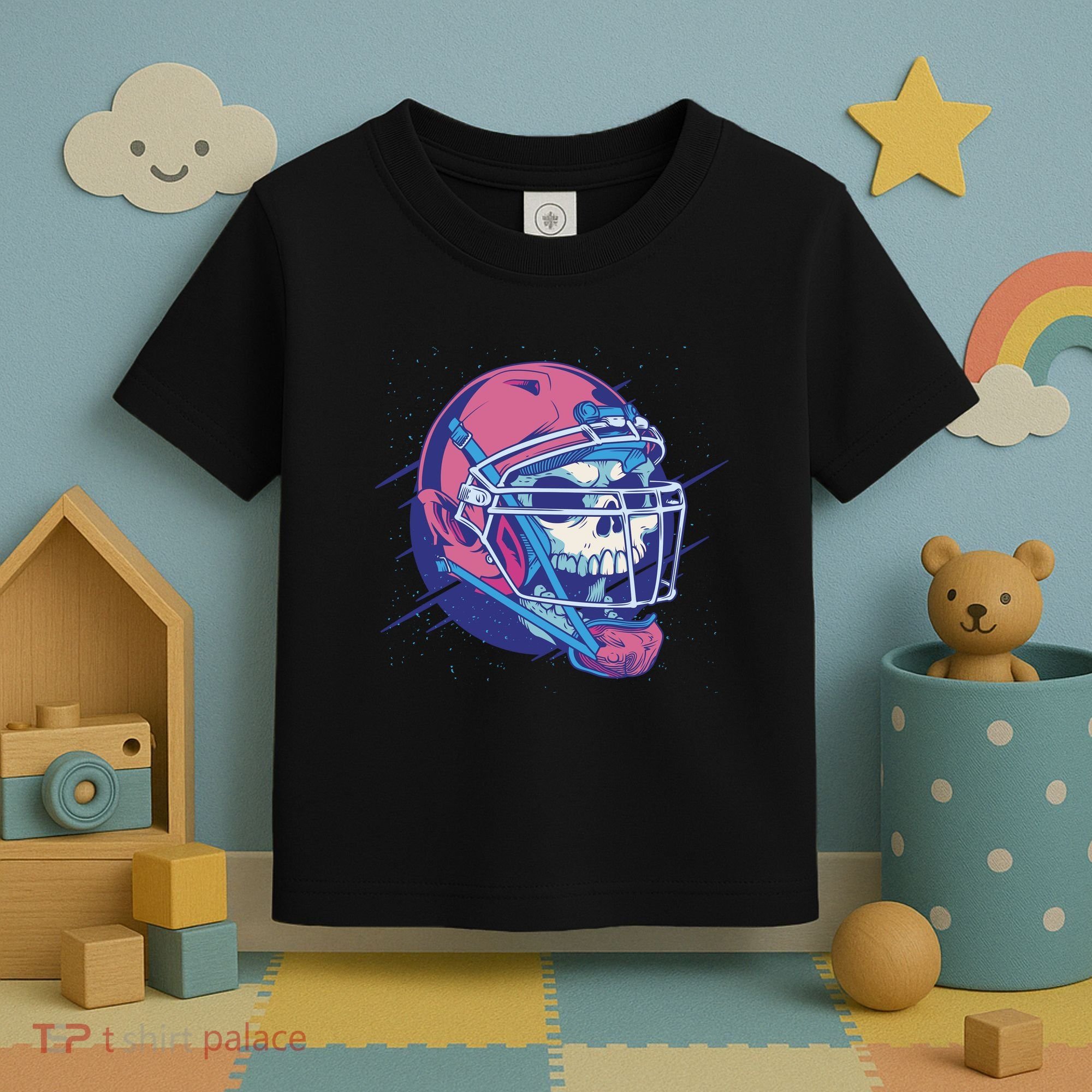 Skull Football Player Toddler T-Shirt