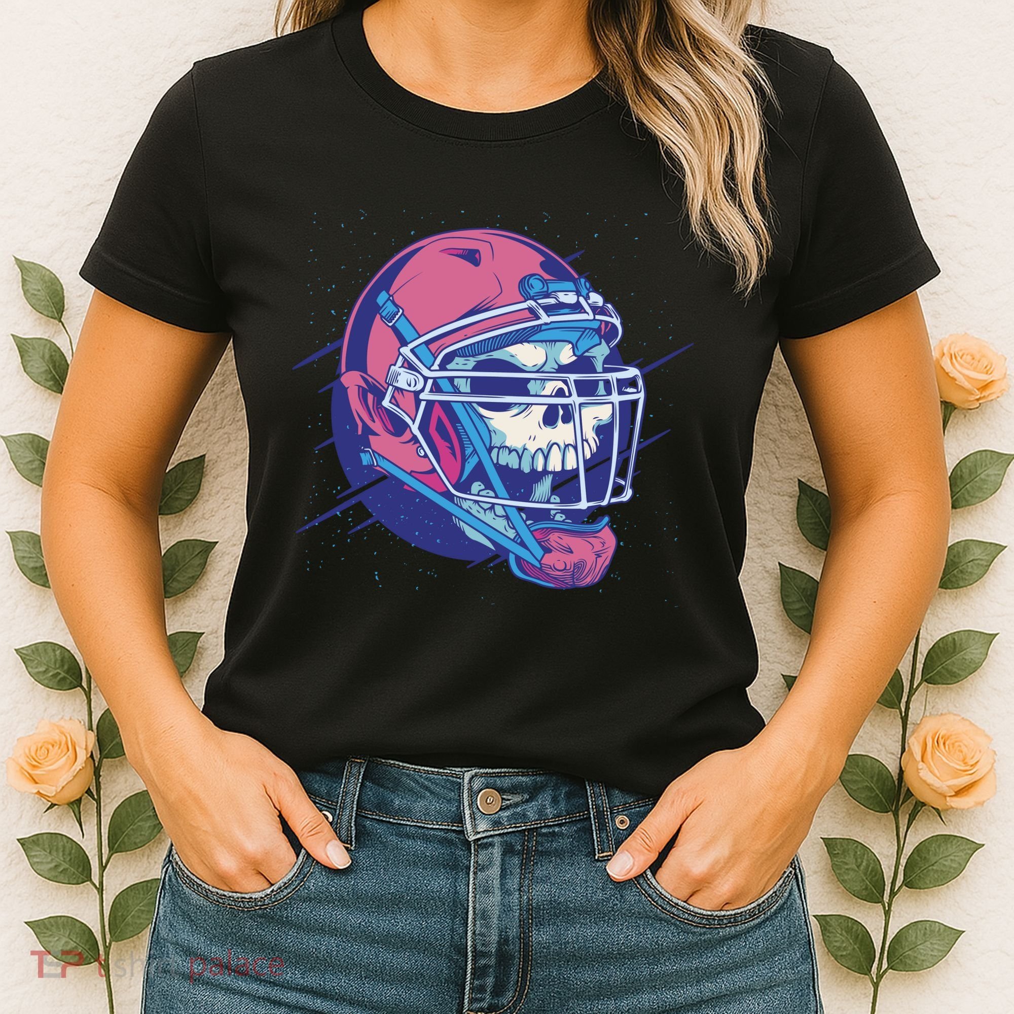 Skull Football Player Women's T-Shirt