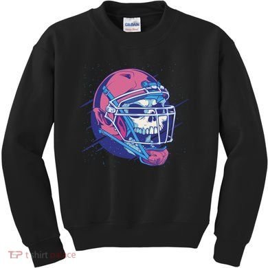 Skull Football Player Kids Sweatshirt