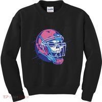 Skull Football Player Kids Sweatshirt thumb 0