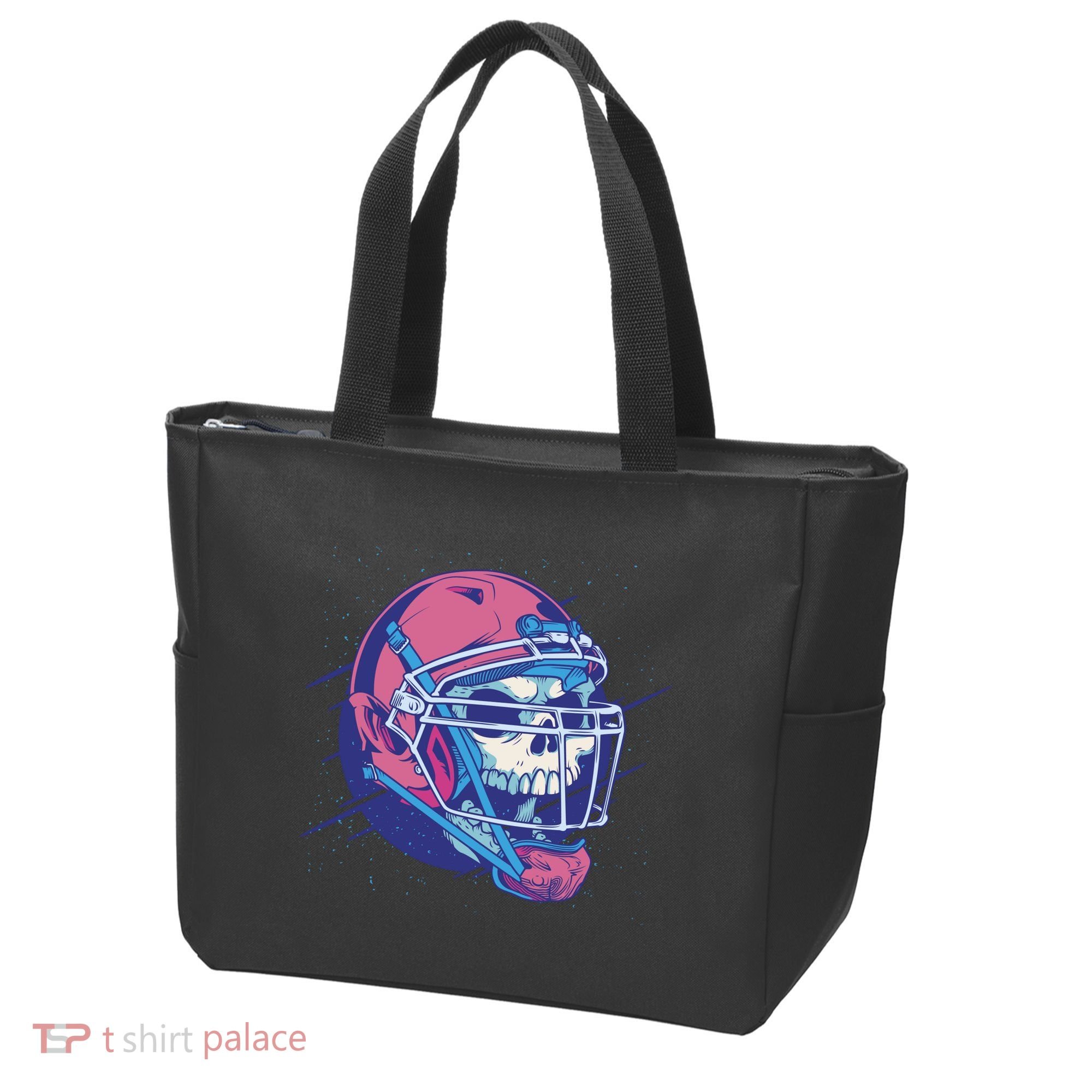 Skull Football Player Tote Bag
