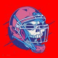 Skull Football Player Santa Hat thumb 1