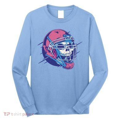 Skull Football Player Long Sleeve Shirt