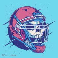 Skull Football Player Long Sleeve Shirt thumb 2