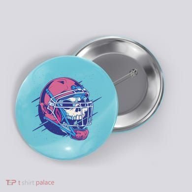 Skull Football Player Button