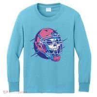 Skull Football Player Kids Long Sleeve Shirt thumb 0