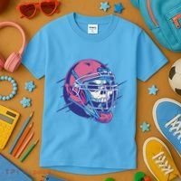 Skull Football Player Kids T-Shirt thumb 3