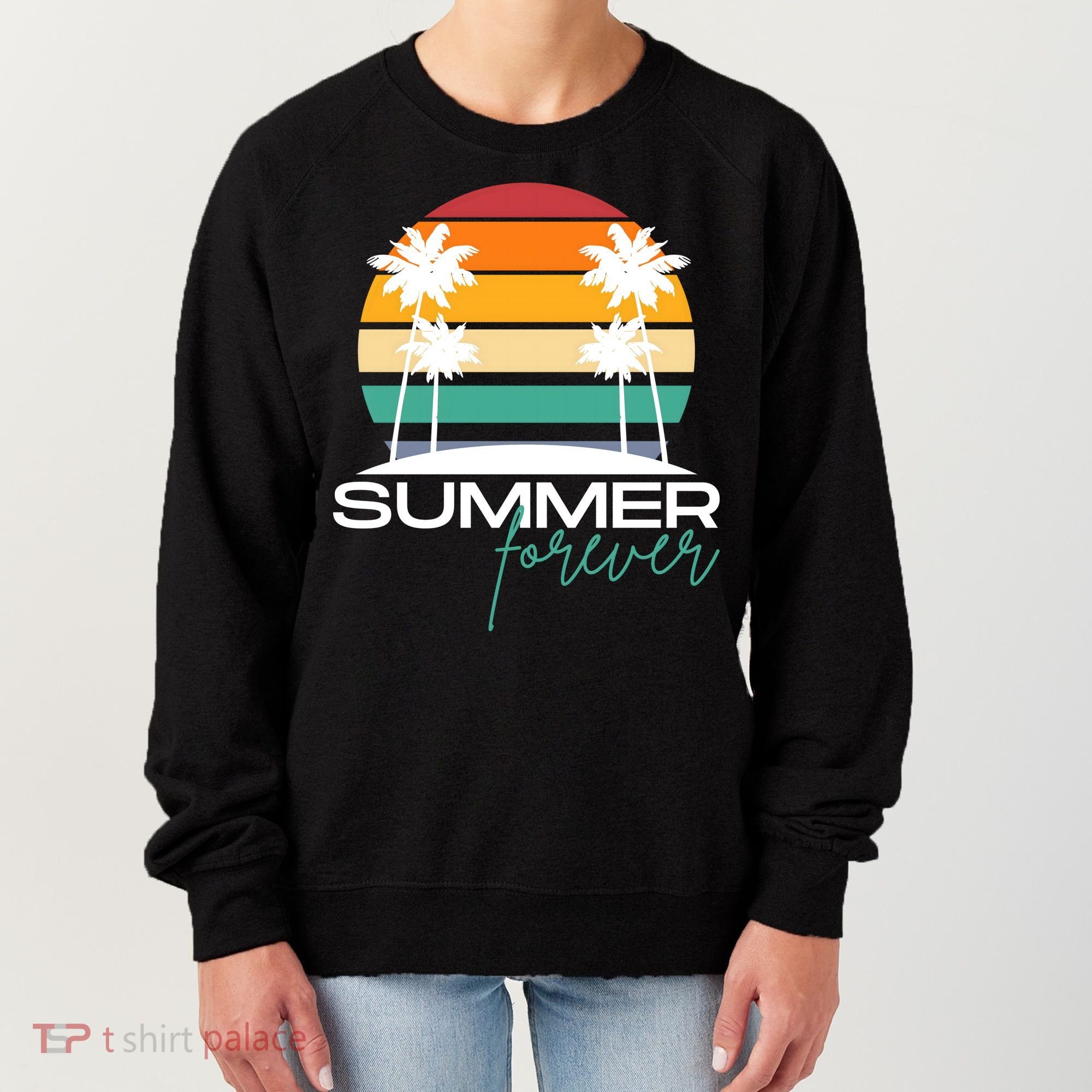 Summer Forever Retro Sunset Tropical Women's Sweatshirt