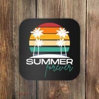 Summer Forever Retro Sunset Tropical Coaster thumb 0