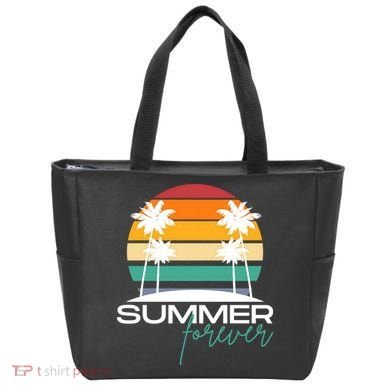 Summer Forever Retro Sunset Tropical Tote Bag