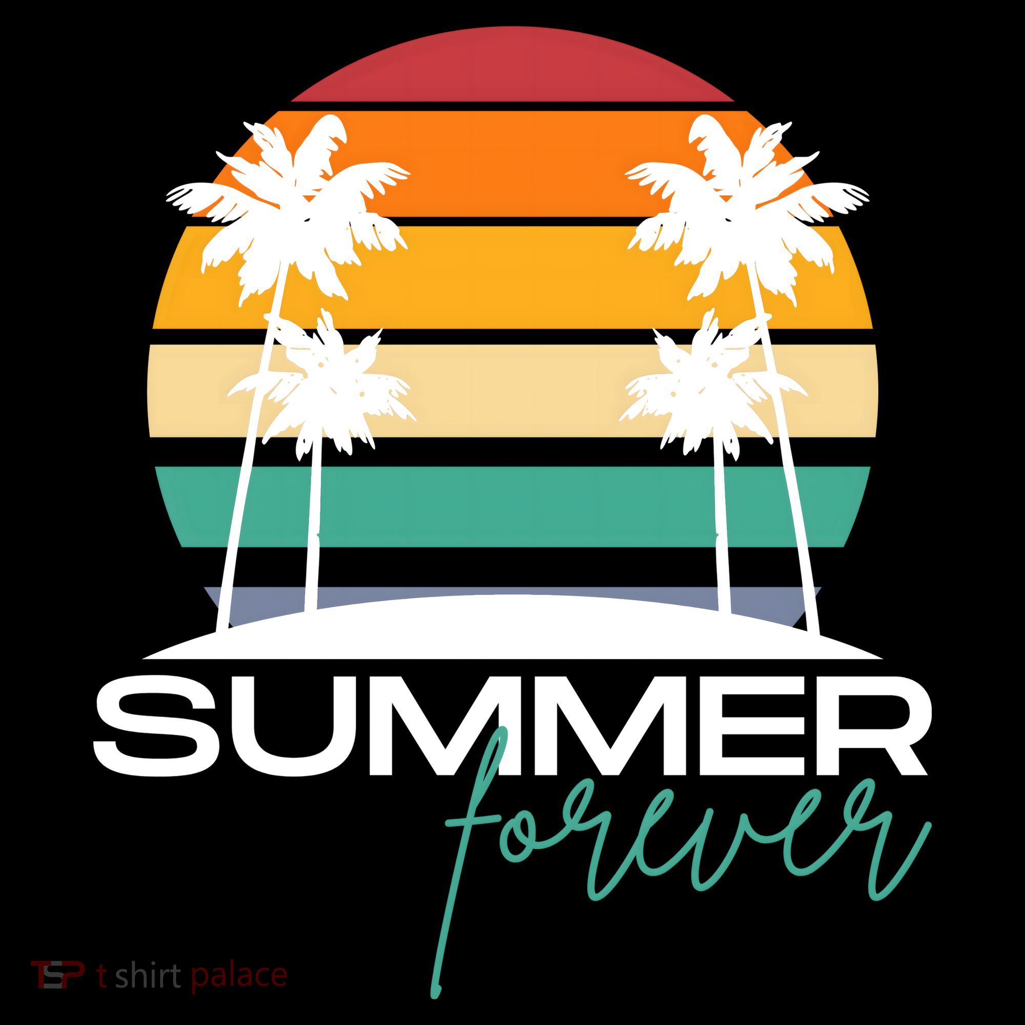 Summer Forever Retro Sunset Tropical Tote Bag